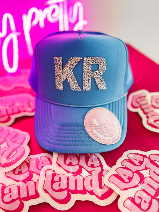 **CUSTOM** Glitter Initial Trucker